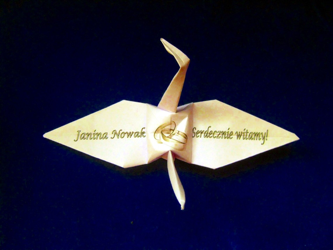 2 origami paper crane żuraw origami